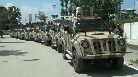 J&K Police gets Marksman Tactical Intervention Light Motor Vehicles at a function held at Armed Police Complex Humhama on Thursday. (Photo | ANI)