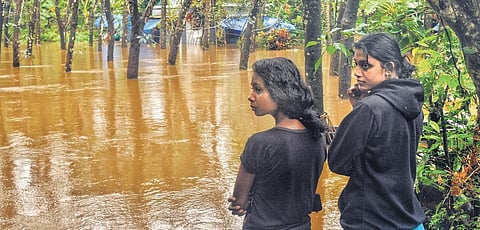 Kaliyar residents keep an eye on the rising water level in the region. (File Photo)