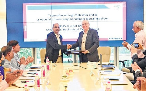 Dignitaries during the MoU signing ceremony on Thursday. (Photo | Express)