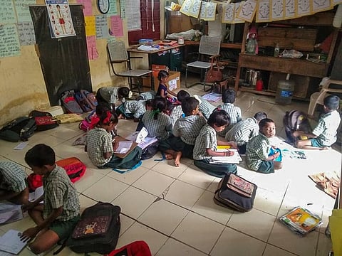 The government primary school is currently functioning out of a library in Alathur in Tiruchy district | Express