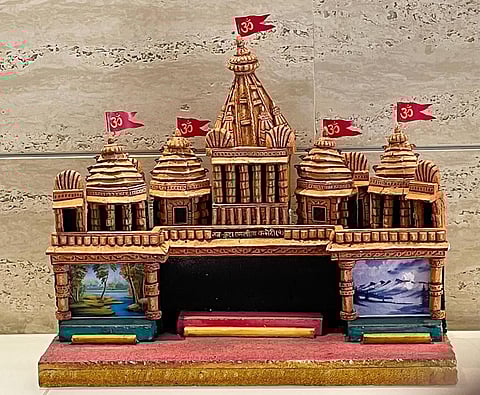 Model of the stage of 'Ramlila' that will be installed on the Red Fort ground, in New Delhi. (Photo | PTI)