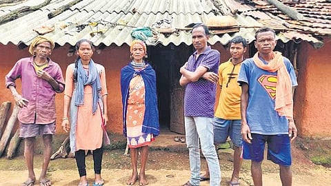 Karma Muduli (second from left) with her family members. (Photo | Express)