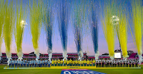 The 22nd Commonwealth Games held in Birmingham, UK, flagged off on July 28, 2022, with 72 participating Commonwealth countries. India currently stands at 5th position (subject to change). IN PHOTO | Maiden CWG Women's Cricket winners on the podium. (Photo