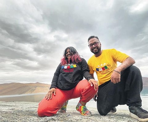 Aaradhya (left) and Arnav in Leh.