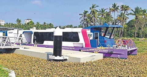 The first boat manufactured by Cochin Shipyard for the Water Metro project at Vyttila boat jetty | Express
