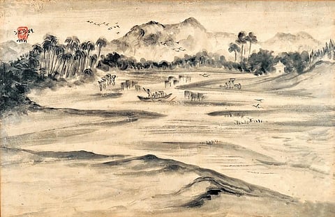 ‘Gopalpur Beach’ by Nandalal Bose