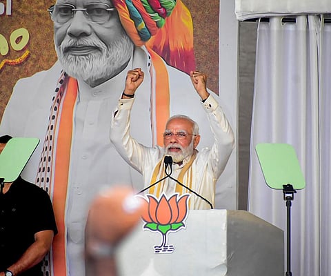 Prime Minister Narendra Modi addresses a public meeting, in Kochi, Thursday, Sept 1, 2022.  (Photo | PTI)