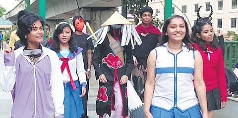 Some members of the Bangalore Anime Club (BAC) at an event