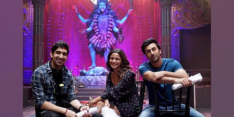 Ayan Mukerji, Alia Bhatt and Ranbir Kapoor on the sets of 'Brahmastra'. (Photo | Alia Bhatt Instagram)