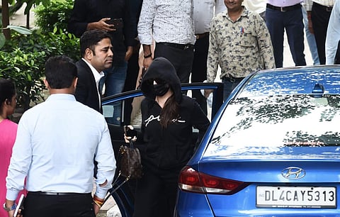 Actor Nora Fatehi arrives at Delhi Police's Economic Offences Wing office in New  Delhi, on September 15, 2022. (Photo | Parveen Negi, EPS)