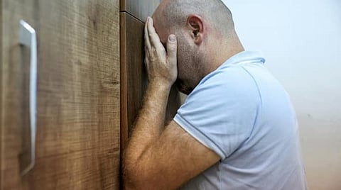 Qais Murad, 36-year-old former inmate at Syria's Sednaya prison now living in Turkey, re-enacts an episode from his prison treatment. (Photo | AFP)