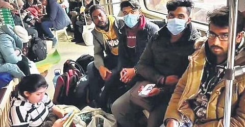 A file picture of students from Kerala stuck in Ukraine.