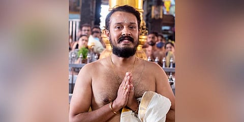 Kiran Anandh, the newly-appointed melsanthi of Guruvayur Sree Krishna Temple. (Photo | Express)