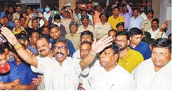 CM Hemant Soren after a state cabinet meeting in Ranchi on Thursday. (Photo | PTI)