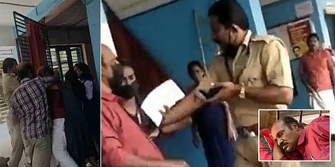 Preman who is also an employee of the Panchayat department got himself admitted to the government hospital in Kattakada. (Videograb)