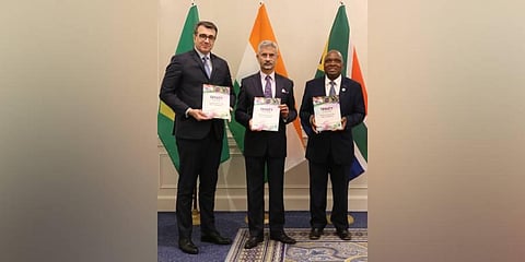 10th India-Brazil-South Africa (IBSA) Trilateral Ministerial Commission Meeting (Photo | Twitter)