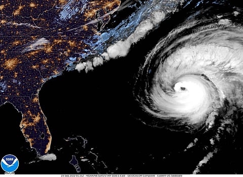 A satellite view of Hurricane Fiona that moves up the United States Atlantic coast. (Photo | AP)