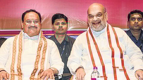 Union Home Minister Amit Shah and BJP national president JP Nadda. (Photo | PTI)