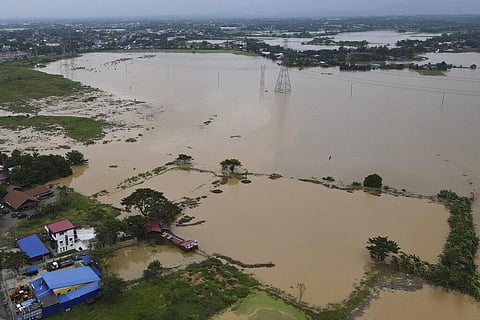 Flooded area due to Typhoon Noru in San Miguel town, Bulacan province, Philippines on September 26, 2022. (Photo | AP)