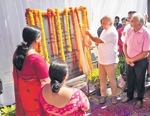 Manish Sisodia at the  foundation stone laying ceremony on Tuesday | Express