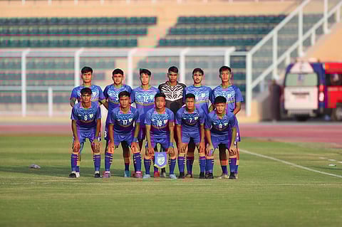 India under-17 men's football team register 3-1 win over Oman. (Photo | Twitter/All India Football Federation)