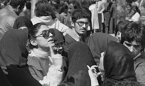 Iranian women argue during demonstration for equal rights in Tehran, March 12, 1979. (Photo | AP)