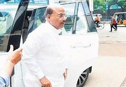 TRS MLA Manchireddy Kishan Reddy appearing at the ED office in Hyderabad on Wednesday | RVK Rao