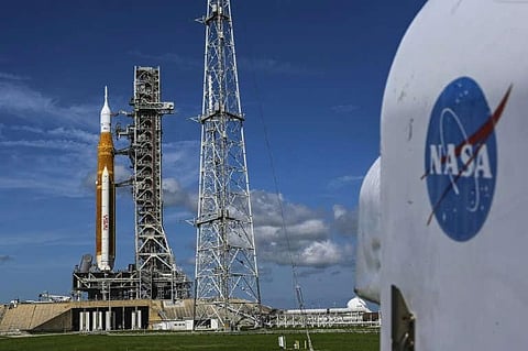 NASA's Moon rocket sits on the launch pad at the Kennedy Space Center in Florida, on September 1, 2022. (Photo | AFP)