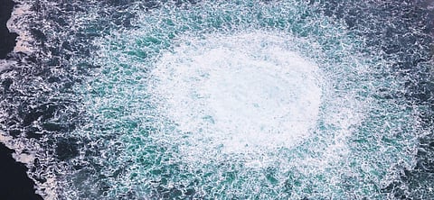 Release of gas emanating from a leak on the Nord Stream 1 gas pipeline, in the Swedish economic zone in the Baltic Sea| AFP