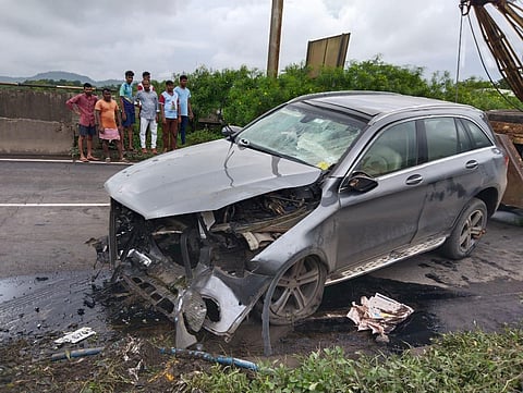 A visual of the Mercedes former Tata Sons chairman Cyrus Mistry was travelling in before his fatal accident in Palghar on September 4, 2022.