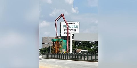 The first pier being cast on the KIA premises on Saturday, for the last stretch of Metro’s Airport Line.