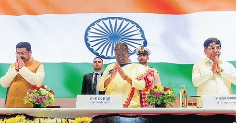  President Droupadi Murmu at the closing ceremony of diamond jubilee celebrations of IIT Delhi on Saturday | PTI