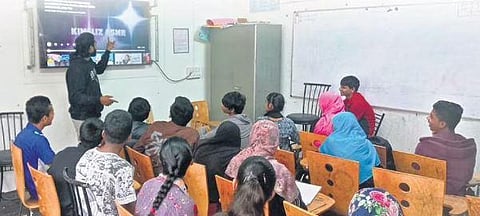 An NIOS programme being run by Swabhimaan Trust at a slum in Koramangala.