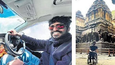 Ravi Varma visited 29 heritage sites in his car; Ravi at Ellora caves | Express