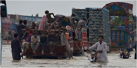 The cataclysmic floods have inundated a third of the country, displaced more than 33 million and has caused economic damages. (Photo |AP)