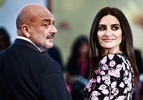 Emanuele Crialese with Penelope Cruz in Venice. (Photo | AFP)