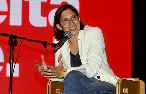 Elly Schlein, an independent candidate who supports the Democratic Party, talks during an electoral rally in Modena, Italy, Friday, Sept. 2, 2022. (Photo | AP)