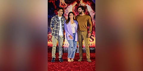 Ayan Mukerji, Alia Bhatt and Ranbir Kapoor. (Photo | PTI)
