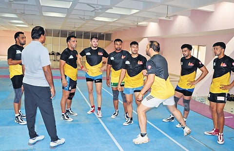 Telugu Titans during their practice session