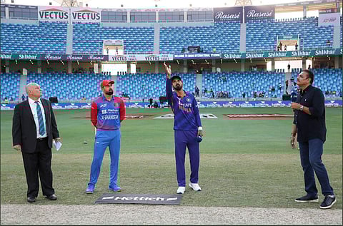 Afghanistan wins toss. (Photo | Afghanistan Cricket Board Twitter)