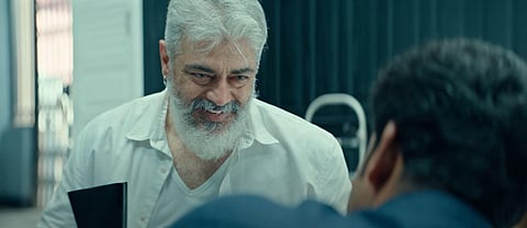 A still from the much-anticipated trailer of Ajith's 'Thunivu.' (Photo | YouTube screengrab)