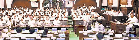 Chief Minister MK Stalin speaking at the Assembly on Wednesday | Express