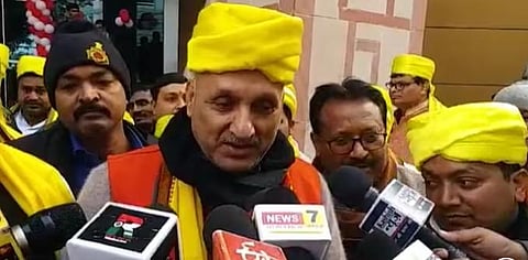 Senior RJD leader and Bihar Education Minister Prof Chandrashekhar. (Photo | Screengrab)