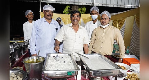 Mathampatti Nagaraj ata his stall at Nageshwara Rao Park. (Photo | J Allen Manguese)