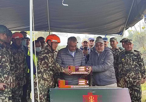 The flight data recorder and cockpit voice recorder are displayed after they were retrieved from the site of the crash of a passenger plane in Pokhara, Nepal | AP