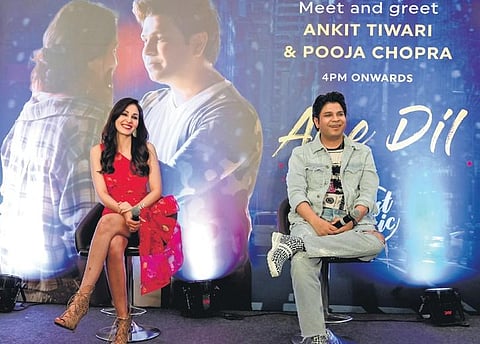 Pooja Chopra and Ankit Tiwari at the launch of Aye Dil in the city.