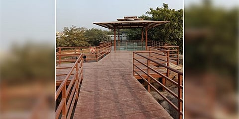A new gasebo where the Ashoka Rock Edict has been displayed for the public
