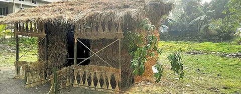 Bhela Ghar, a temporary place to spend the night during Bihu. (File Photo)