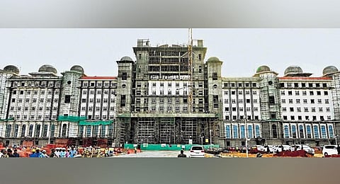 The chief minister laid foundation stone for new Secretariat building on June 27, 2019.