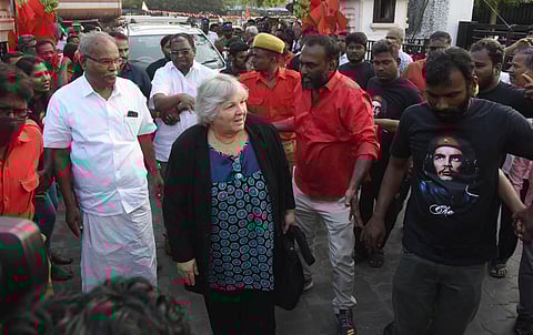 Aleida Guevara at Raja Annamalai Mandram in Chennai. (Photo | R Satish Babu, EPS)